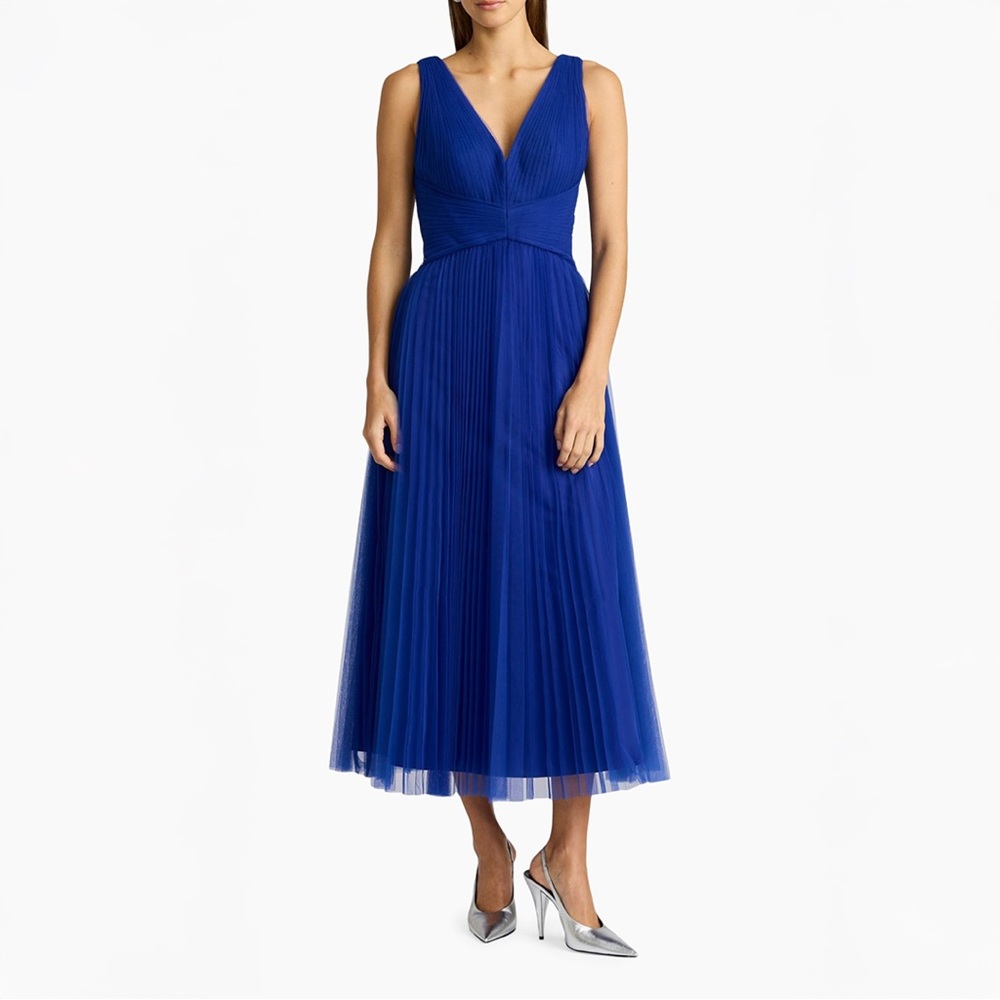 Zac Posen Tulle Midi-Dress in Royal Blue, size 6 - Picture 2 of 13